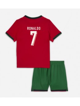 Portugal Cristiano Ronaldo #7 Heimtrikotsatz für Kinder EM 2024 Kurzarm (+ Kurze Hosen)